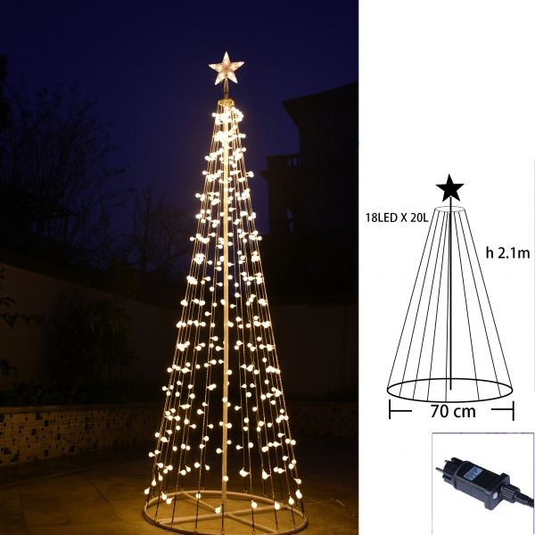 Illumina il tuo Natale con le nostre decorazioni Luminose per Interni ed  Esterni - - Albero Natale 210cm 360 LED Perla Luce Calda Giochi Luce IP44