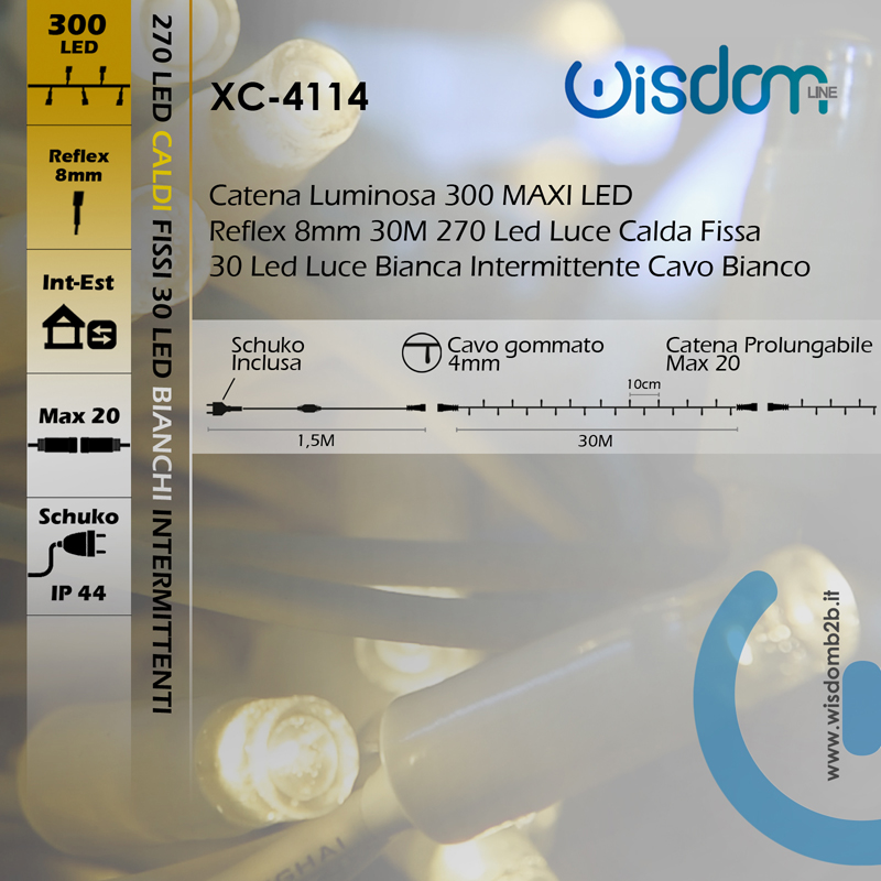 Decorazioni Luminose per Esterni Scopri le nostre decorazioni luminose  natalizie - - Catena Luminosa WISDOM 300 Maxiled Illuminazione Premium 30  Metri